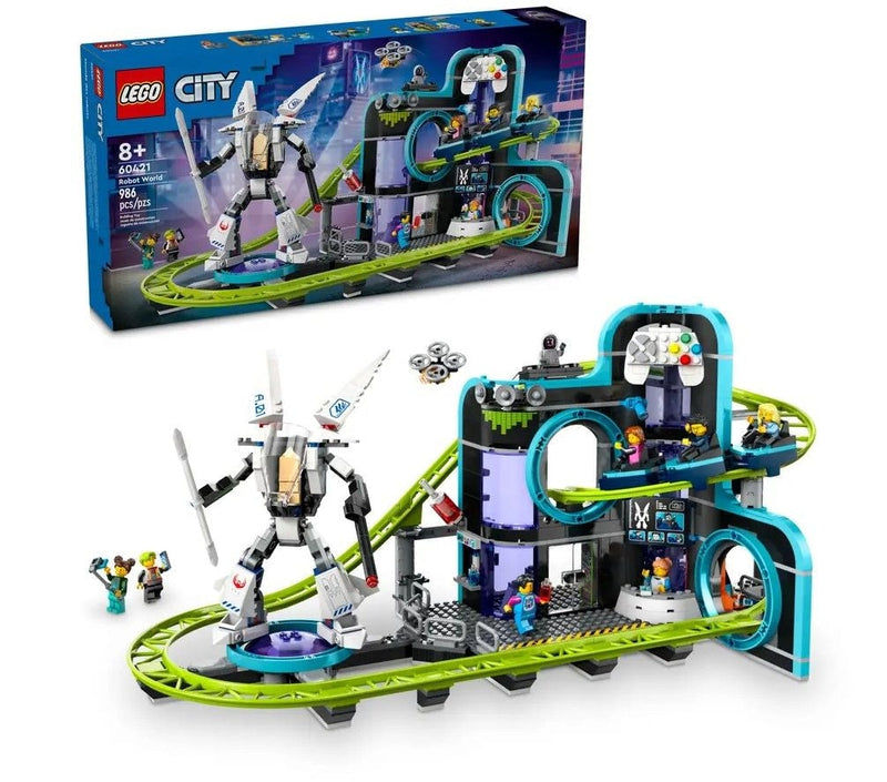 LEGO City Robot World Roller-Coaster Park Building Set - 60421, 986-pcs, Ages 8+ Q9