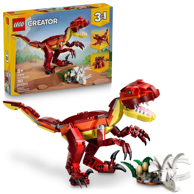 LEGO Creator 3-in-1 Fierce Dinosaur Toy Building Set - 31379, 283-pcs, Ages 8+ U2