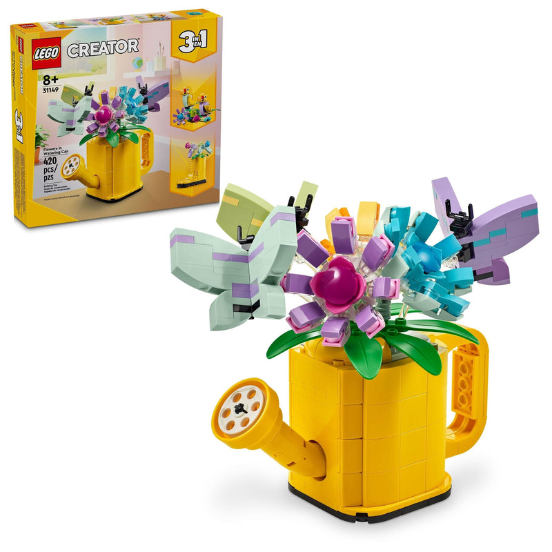 LEGO Creator 3-in-1 Flowers in Watering Can - 31149, 420-pcs, Ages 8+ V7