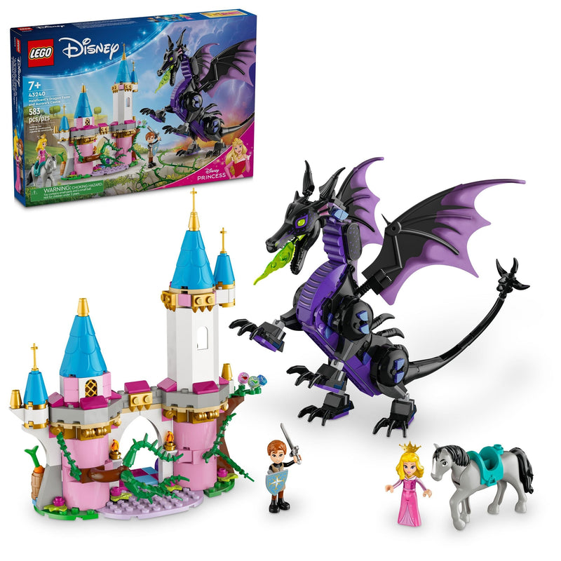 LEGO Disney Princess Maleficent’s Dragon Form and Arora's Castle Toy Building Set, 43240, 583-pc, Ages 7+ B8