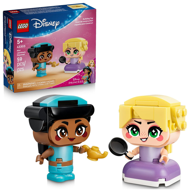 LEGO Disney Princess Mini Jasmine & Rapunzel Toy Building Set - 43303, 59-pcs, Ages 5+ H4