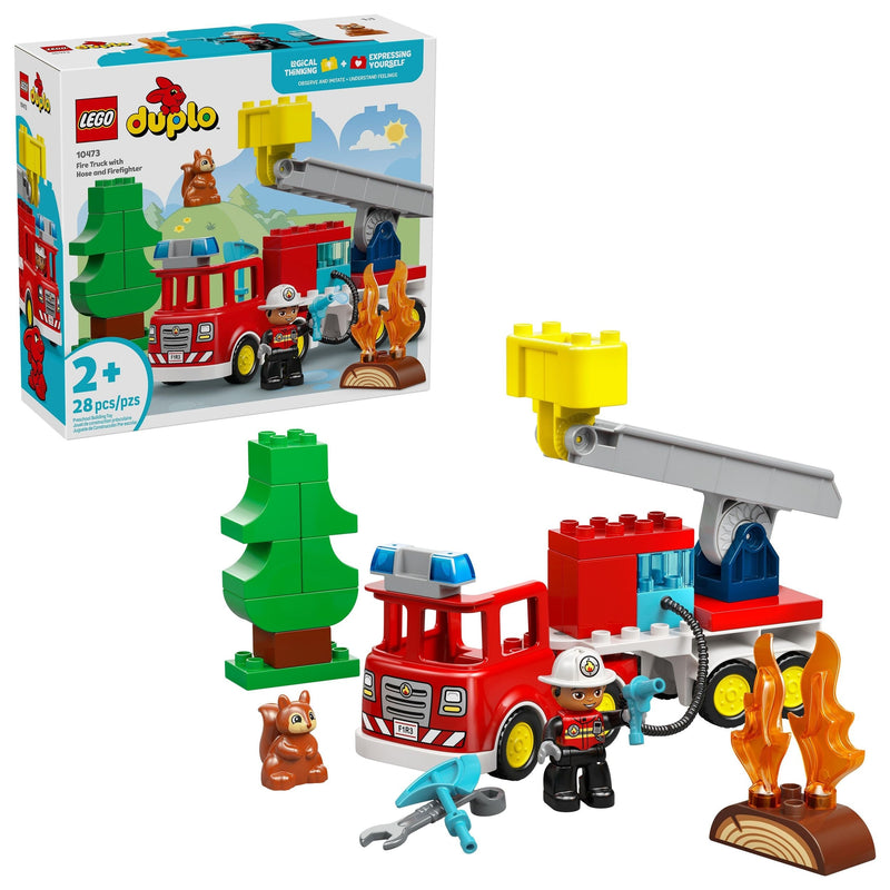 LEGO DUPLO Fire Truck with Hose & Firefighter Toy Building Set - 10473, 26-pcs, Ages 2+ L9