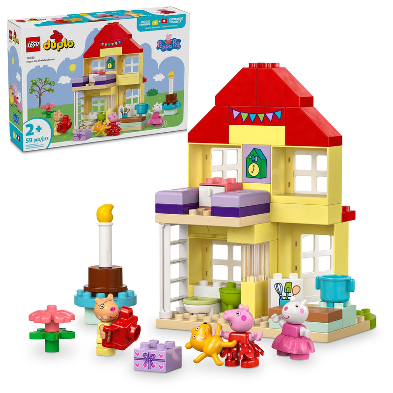 LEGO DUPLO Peppa Pig Birthday House Preschool Building Toy Set, 59-pc J2