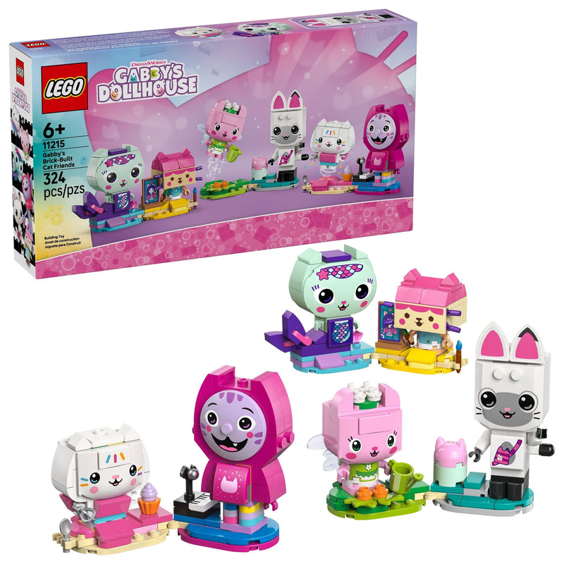 LEGO Gabby's Dollhouse Gabby's Brick-Built Cat Friends - 11215, 324-pcs, Ages 6+ W4