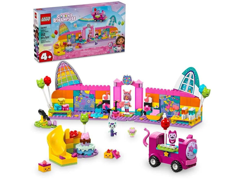 LEGO Gabby’s Dollhouse Gabby’s Party Room Playset with Pink Car - 10797, 252-pcs, Ages 4+ A0