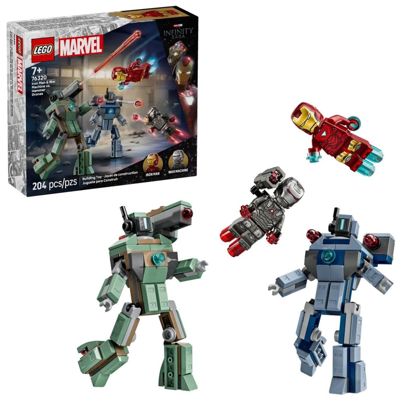 LEGO Marvel Iron Man & War Machine vs. Hammer Drones - 76320, 204-pcs, Ages 7+ O7