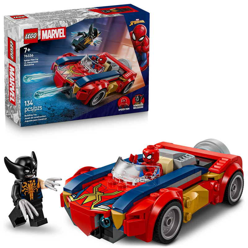 LEGO Marvel Spider-Man Car vs. Venomized Wolverine - 76336, 134-pcs, Ages 7+ K9