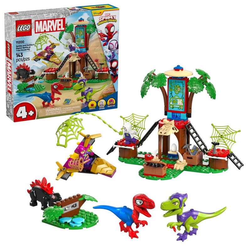 LEGO Marvel Spidey and Gobby's Raptor Battle at Tree House HQ - 11200, 143-pcs, Ages 4+ F0