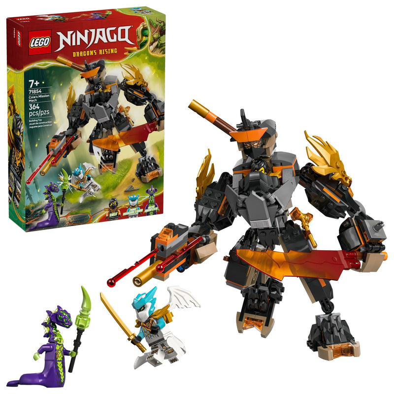 LEGO Ninjago Cole’s Mission Mech & Dragon Zane - 71854, 364-pcs, Ages 7+ G1
