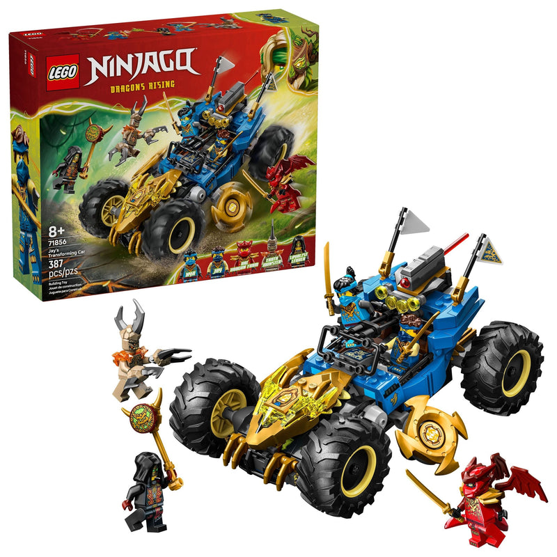 LEGO Ninjago Jay’s Transforming Car Toy Building Set - 71856, 387-pcs, Ages 8+ H4
