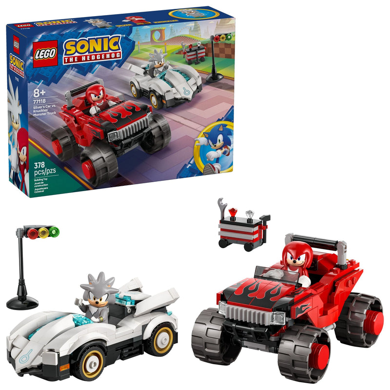 LEGO Sonic The Hedgehog Silver’s Car vs. Knuckles’ Monster Truck - 77118, 378-pcs, Ages 8+ M5