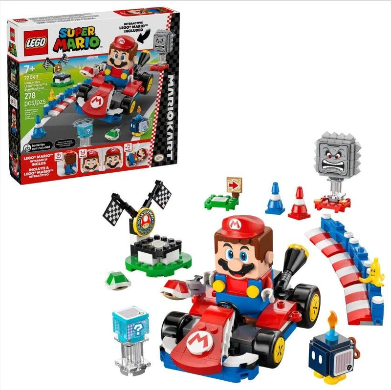 LEGO Super Mario Mario Kart – Interactive LEGO Mario & Standard Kart - 72043, 278-pcs, Ages 7+ O2