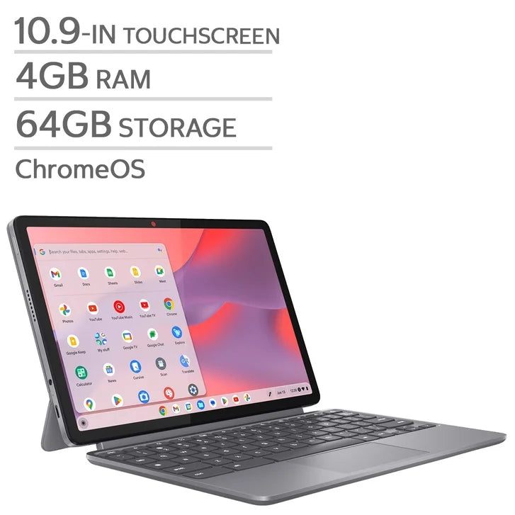 Lenovo Duet 10.9-in 2-in-1 Touchscreen Chromebook Bundle, MediaTek Kompanio 838, 4GB RAM, 64GB Storage I5