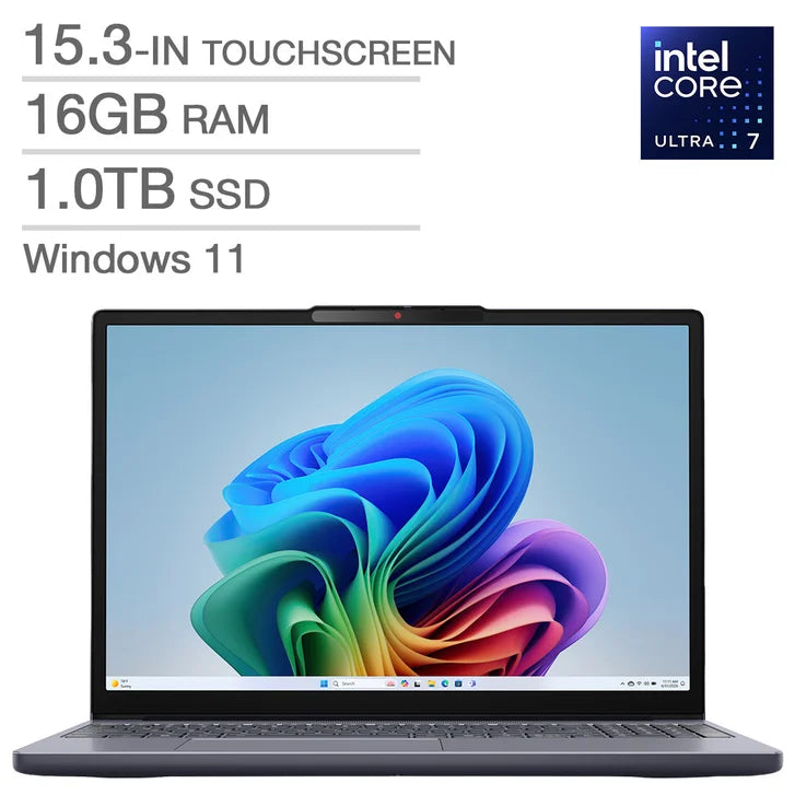 Lenovo IdeaPad Slim 3i Copilot+ PC 15.3-in. Touchscreen Laptop, Intel Core Ultra 7 355 - 16GB RAM, 1TB SSD W6