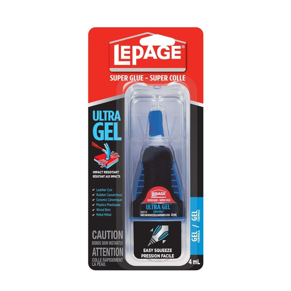LePage Ultra Gel Super Glue Adhesive, Bonds Plastic/Metal/Wood/Rubber/Ceramic/Glass, 4-mL P8