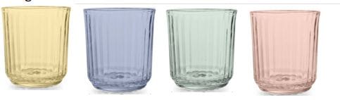 LIBBEY Panello Mixed Colour Rocks Glass Set, 4-pk U0