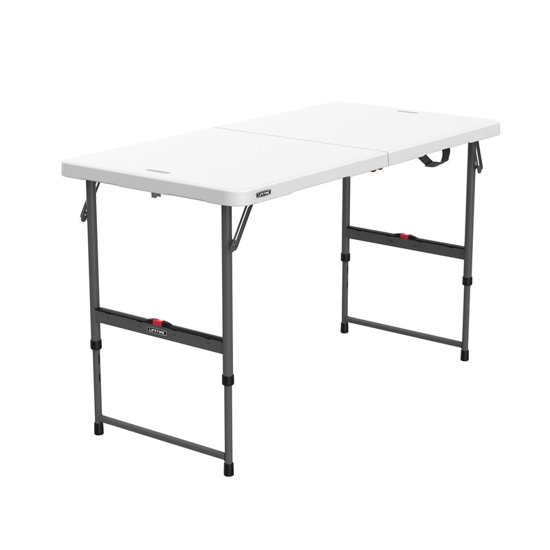 LIFETIME Adjustable Height Folding Table, Indoor/Outdoor, 4-ft W6