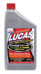 Lucas Oil 2-Stroke Semi-Synthetic Land & Sea Oil, 946-mL