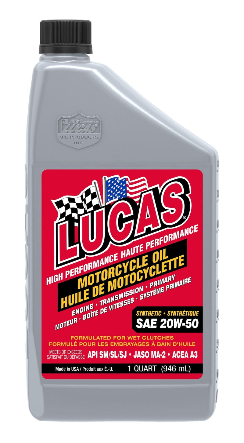 Lucas Oil High Performance Synthetic Motorcycle Oil SAE, 946-mL A1