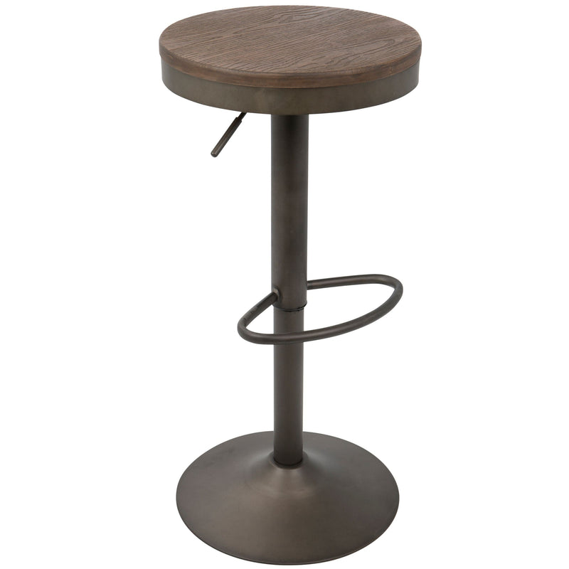 Lumisource Dakota Adjustable Barstool, Brown, 2-pc Z6