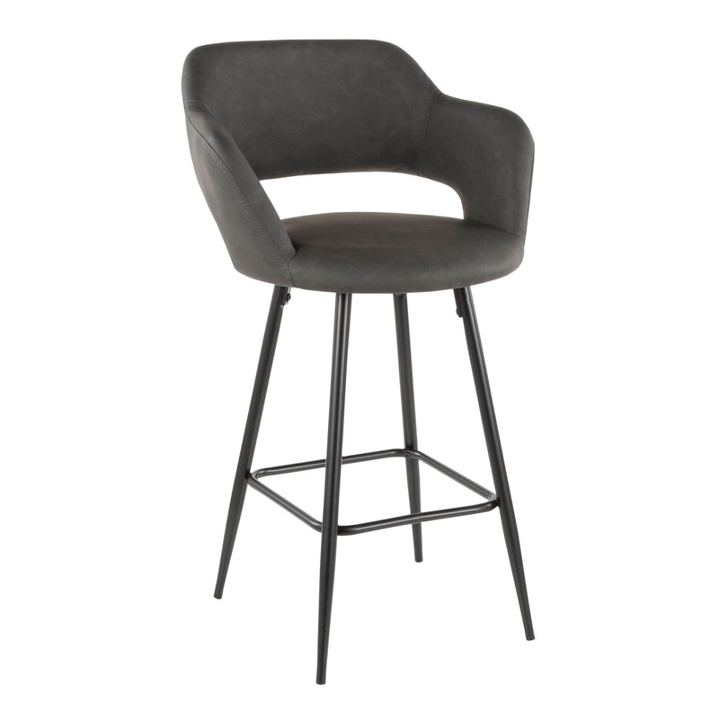 Lumisource Margarite Fixed-Height Counter Stool, Black, 25-in, 2-pc S0