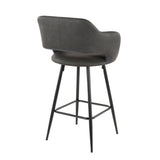 Lumisource Margarite Fixed-Height Counter Stool, Black, 25-in, 2-pc