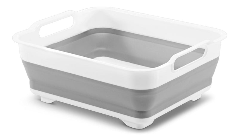 Madesmart Collapsible Folding Plastic Kitchen Wash Basin/Dish Pan, Grey N1