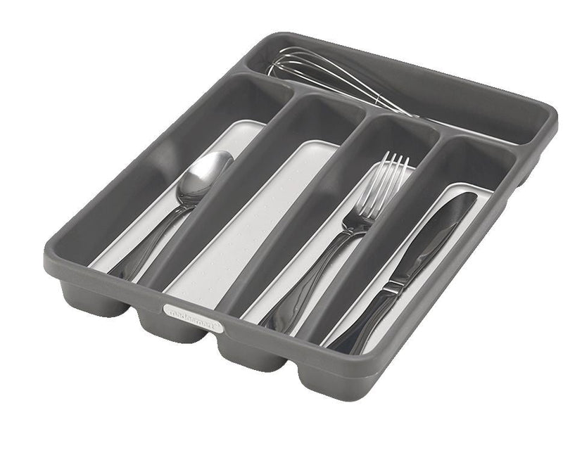 Madesmart Mini 5-Compartment Cutlery & Kitchen Utensil Drawer Organizer Tray/Holder, Grey G3