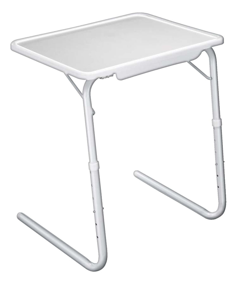 Maison Kleen Tilt-a-Table Portable Height Adjustable TV Tray/Laptop Table, White B3