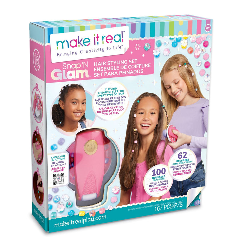 Make It Real Snap 'N Glam Hair Styling Set, Ages 8+ F9