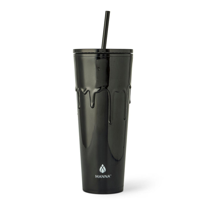 Manna 710-mL BPA-Free Black Slime Drip Textured Tumbler O5
