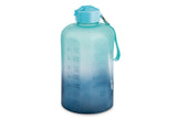 Manna Motivational Water Bottle, 3.7 L, Jumbo-Size, Ombre Blue, with Leakproof Lid