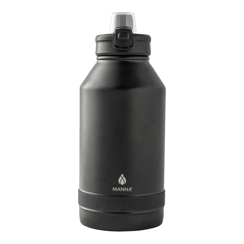 Manna Push Stainless Steel Water Bottle, 64-oz, Various Colours, with Handle H5