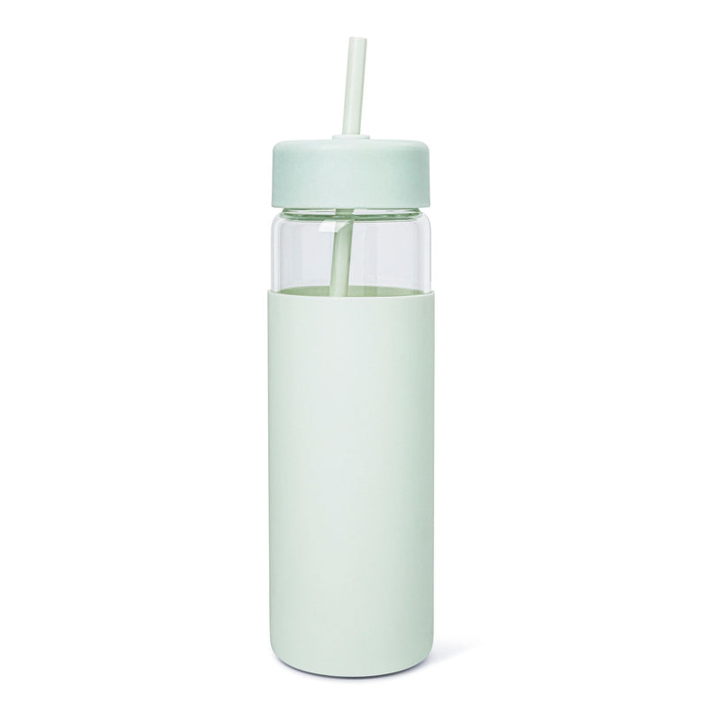 Manna Swing Glass Tumbler with Straw, 24-oz, Assorted Colours N1