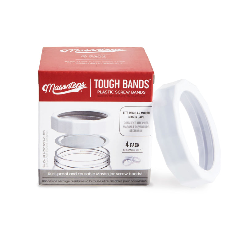 Masontops Regular Tough Screw Band for Jars, Rust-proof, 4-pk G1