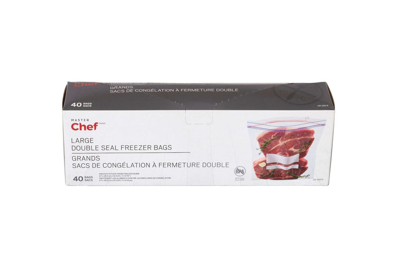 Master Chef Double Seal Large Freezer Bag, 40-pk Q9