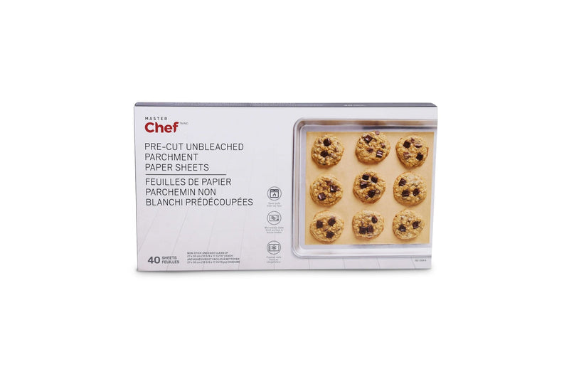 Master Chef Non-Bleached Pre-Cut Parchment Paper, 27-cm x 30-cm, 40-pk J6