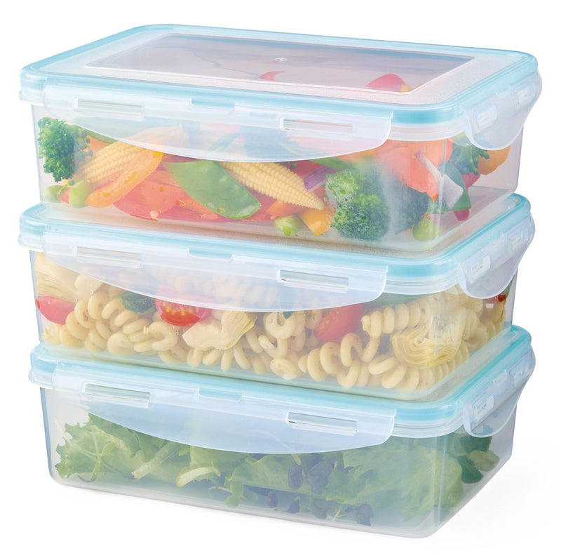 Master Chef Plastic Food Storage Container Set with Snap Lid, 1-L, 6-pc P8