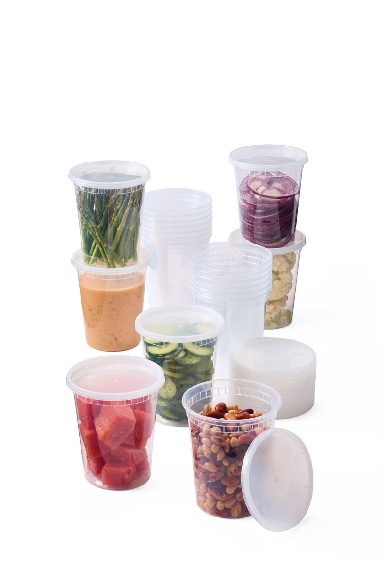 Master Chef Round Plastic Deli-Style Food Storage Container Set, 32-oz, 40-pc V8