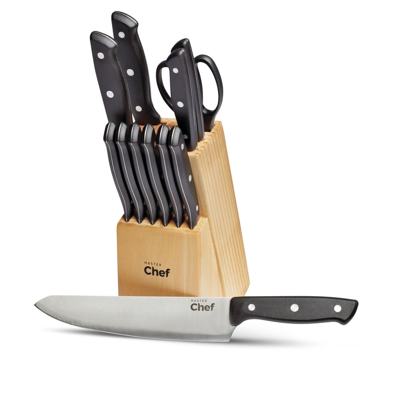 MASTER Chef Stainless Steel Knife Block & Kitchen Starter Kit, Ergonomic Grip, 22-pc S6