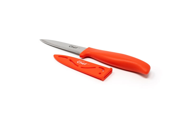 MASTER Chef Stainless Steel Paring Knife with Sheath, 3.5-in, Assorted Colours L2