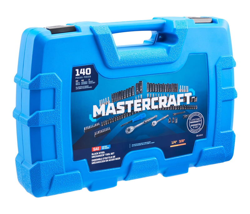 Mastercraft 140 Piece 1/4" and 3/8" Drive Black Socket Set P6