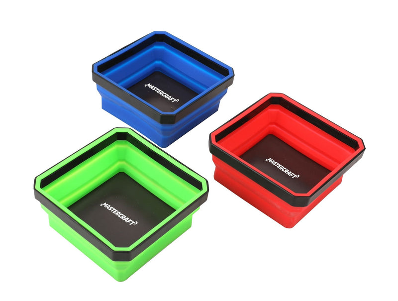 Mastercraft 3 Piece Collapsible Magnetic Parts Tray O0
