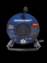 Mastercraft 50-ft 14-Gauge Black Cord Reel with Stand