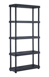 Mastercraft Adjustable 5-Shelf Resin/ Plastic Storage Rack/ Shelving Unit, 36 x 14 x 72-in