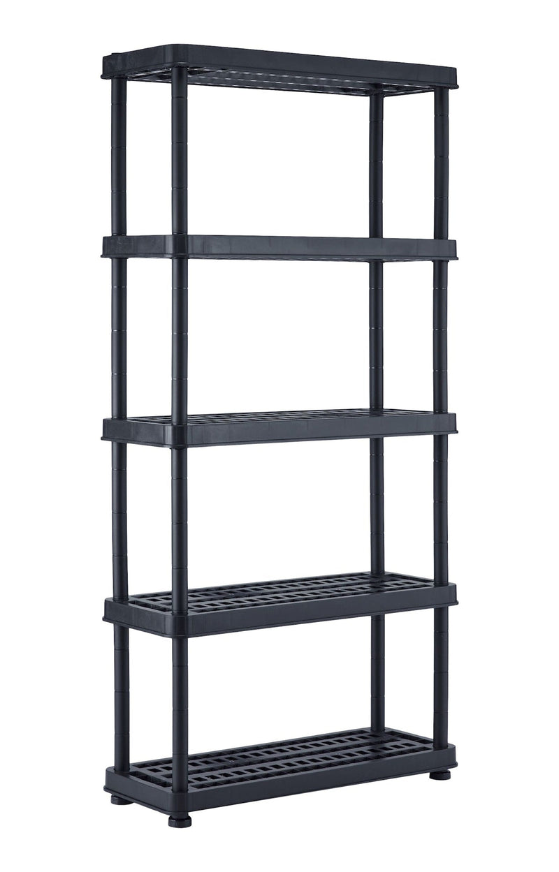 Mastercraft Adjustable 5-Shelf Resin/ Plastic Storage Rack/ Shelving Unit, 36 x 14 x 72-in T9