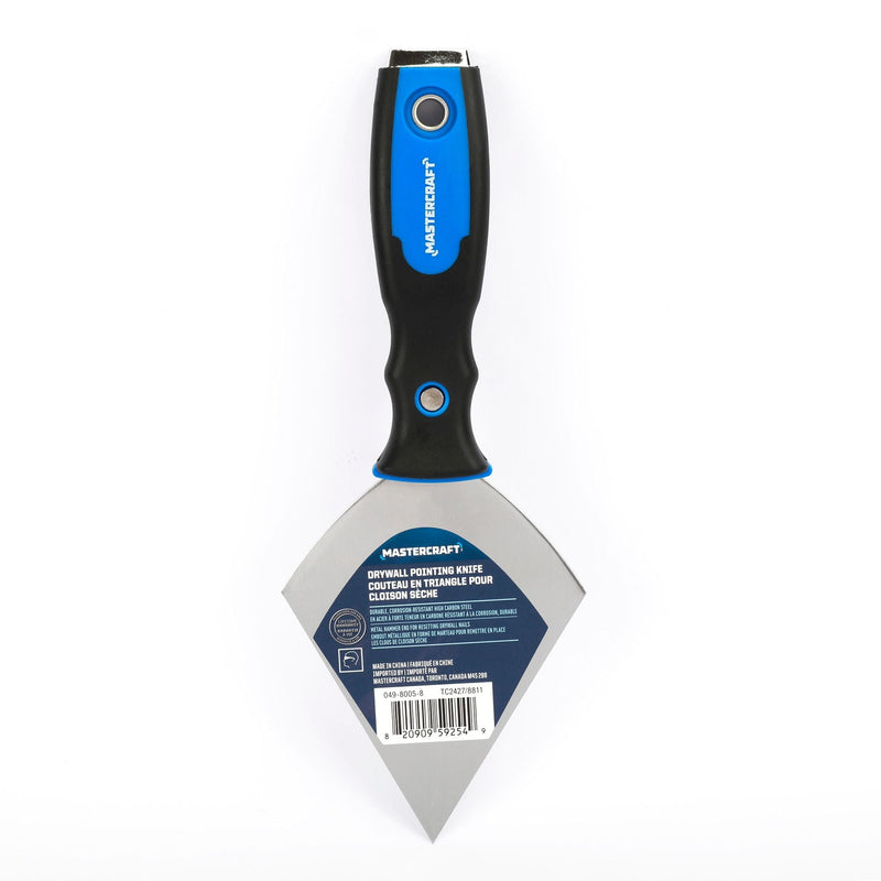 Mastercraft Carbon Steel Drywall Pointing Knife with Soft Grip & Hammer End S6