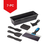 Mastercraft DIY Drywall Set with Mud Pan, Taping Knife, Corner Tool, Putty Knife & Sponge, 7-pc