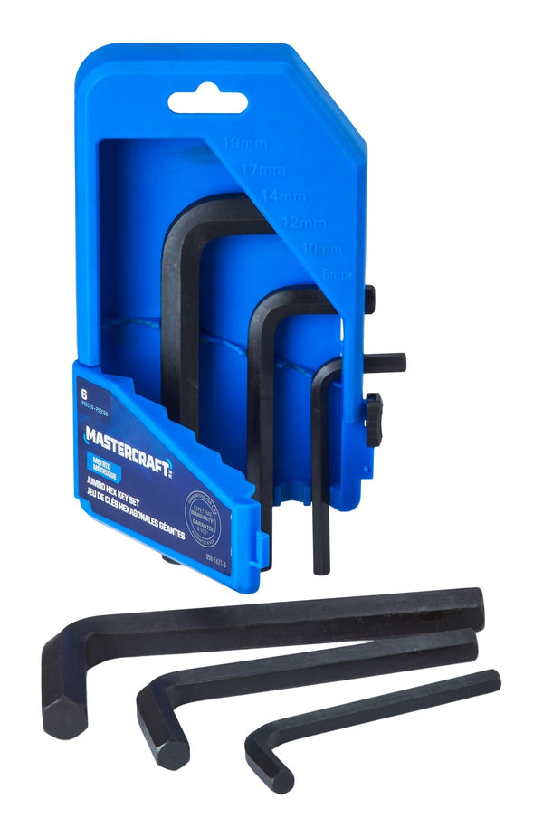 Mastercraft Jumbo Hex Key Set/Allen Wrench Set, Metric, High Quality Cr-V Steel, 6-pc Z2