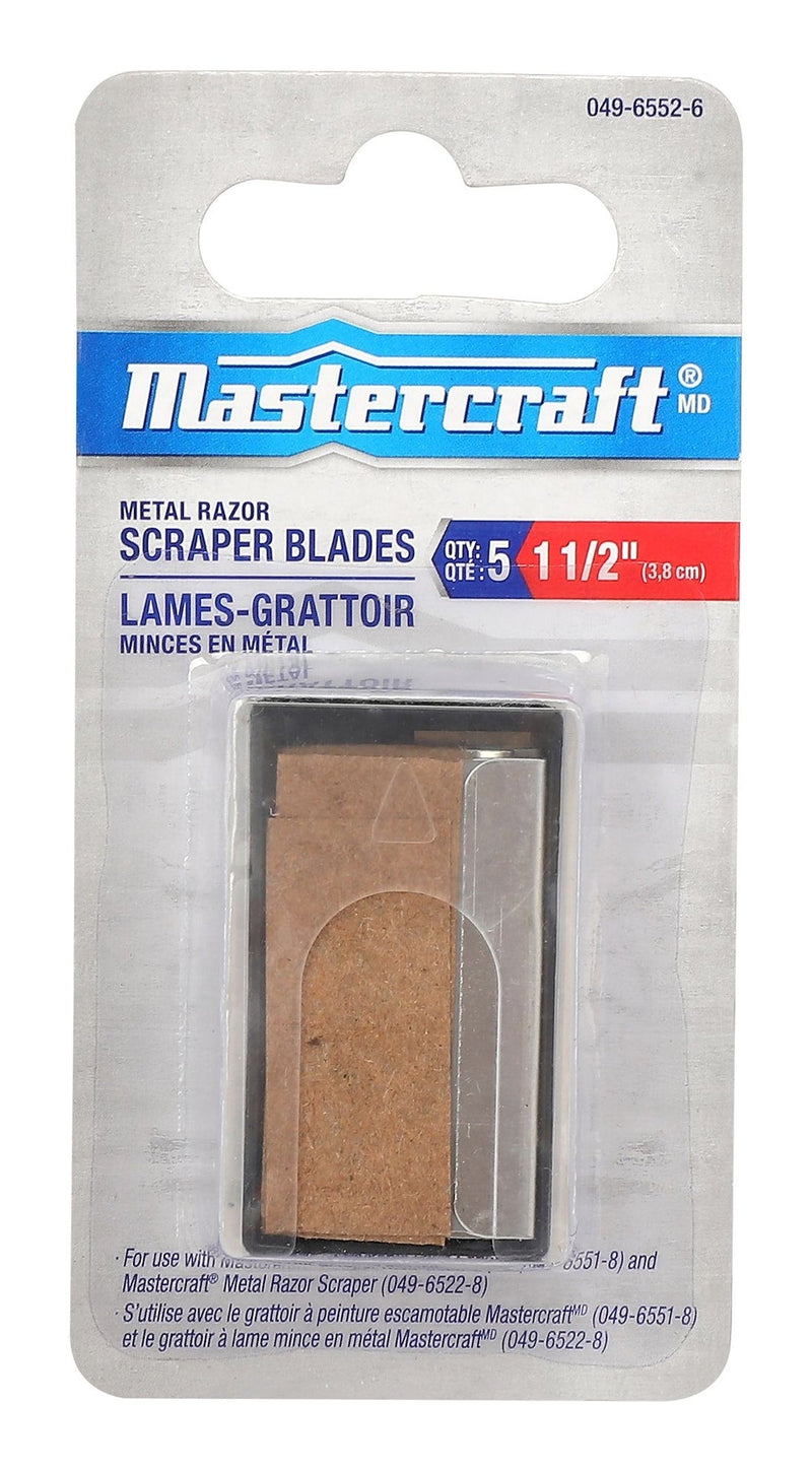 Mastercraft Replacement Razor Blades For Glass & Surface Scraper Tool, 1-1/2-in, 5-pk Z2